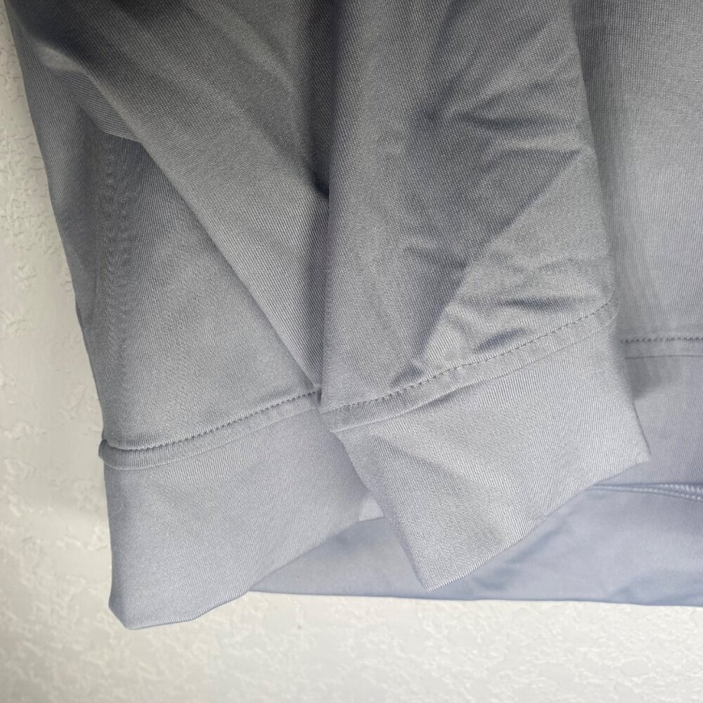 Adidas Mens XL Gray Long-Sleeve Polo Shirt With Zip Collar - Picture 4 of 7